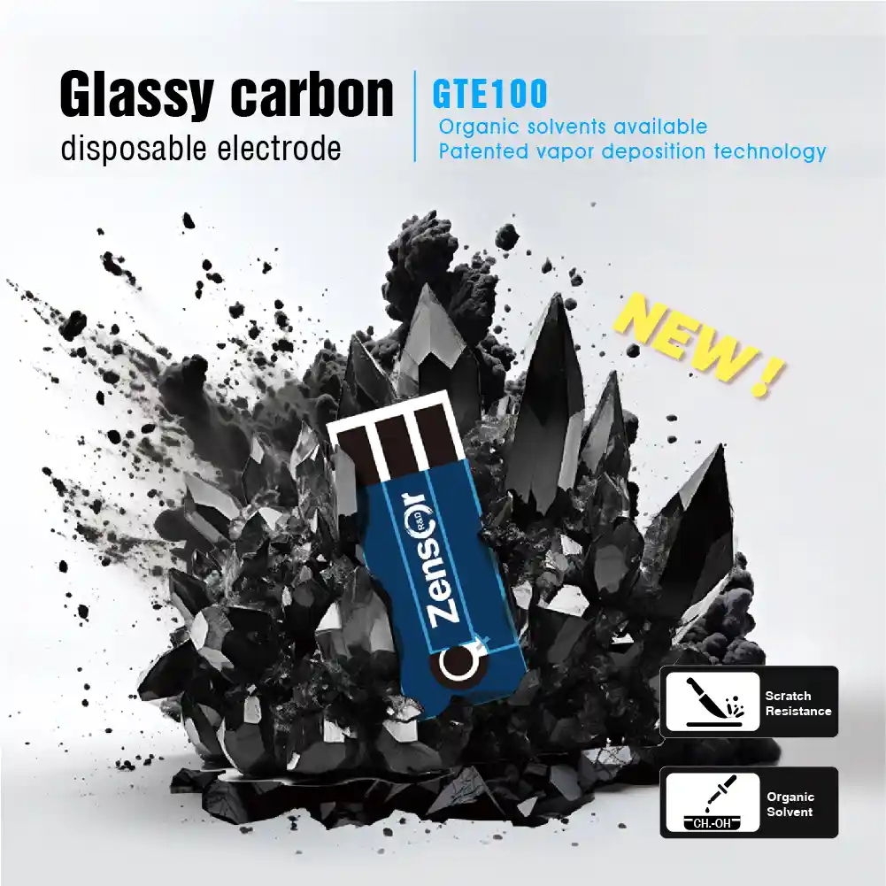 玻碳拋棄式網版電極
玻璃碳電極/有機溶劑可用網版印刷電極/ -Zensor R&D-ECWP100