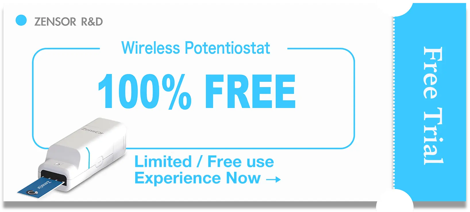 Free
                                        trail
                                        of
                                        the
                                        smallest
                                        wireless
                                        potentiostat
                                        Zensor
                                        R&D-ECWP100