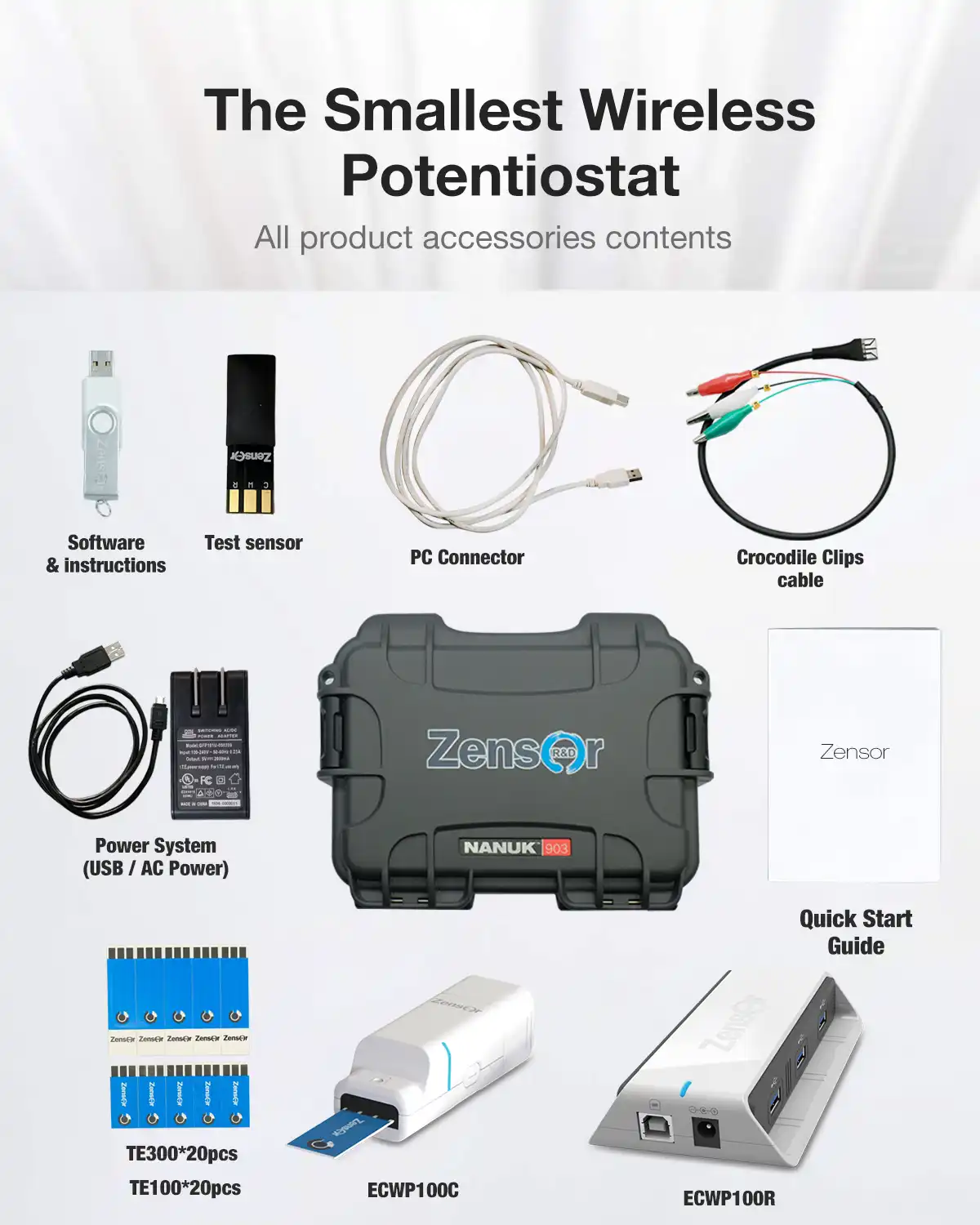  finger-size  wireless
potentiostat -Zensor R&D-ECWP100