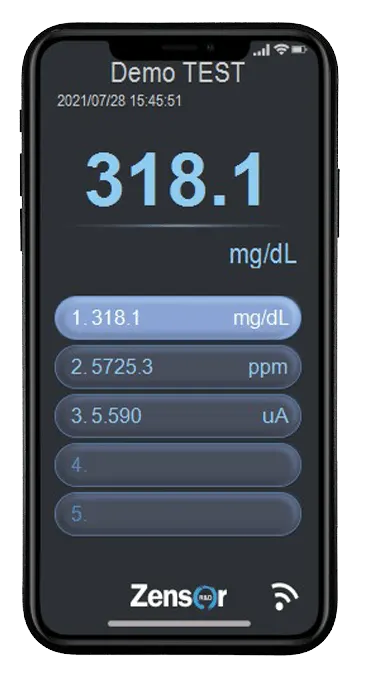 mobile APP of
                              wireless
                              potentiostat -Zensor
                              R&D ECWP100-single